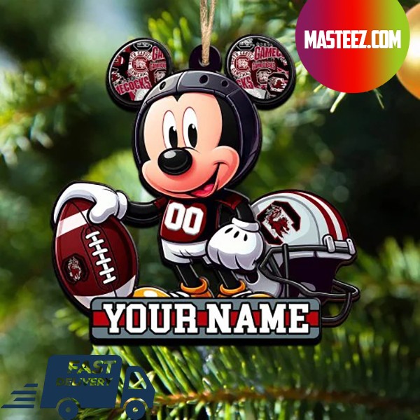 South Carolina Gamecocks NCAA Mickey Mouse Christmas Tree Decorations Custom Name Xmas Ornament