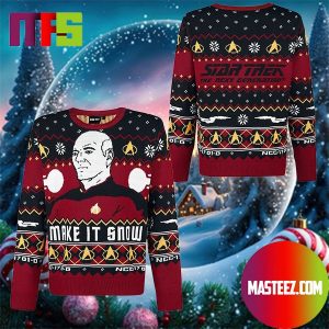 Star Trek The Next Generation Make It Snow Unique Design For Holiday Ugly Christmas Sweater