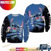 Stitch Blue Comic Book Patterns Disney 3D Ugly Sweater