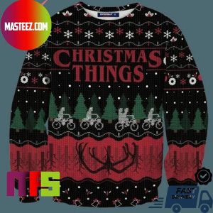 Stranger Things Christmas Things Snowflakes Pattern Ugly Christmas Sweater