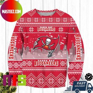 Tampa Bay Buccaneers Big Logo Snowflake Pattern Ugly Christmas Sweater