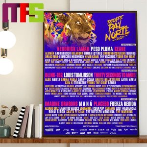 Tecate Pal Norte 2024 Festival Lineup Official On March 29th 31st Home Decor Poster Canvas