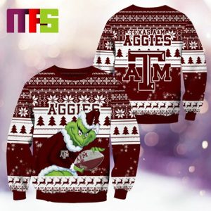 Texas A&M Aggies NCAA Grinch Funny Best For Holiday Christmas Ugly Sweater