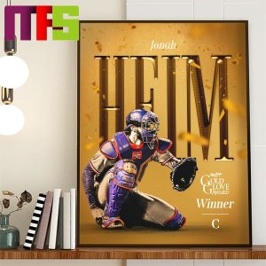 Texas Rangers Jonah Heim Rawlings Gold Glove Winner Catcher 2023 Home Decor Poster Canvas