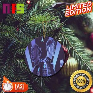 The Mercedes AMG F1 Duo To Las Vegas GP Lewis Hamilton And George Russell Christmas Ornaments 2023