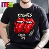 The Rolling Stones Hackney Diamonds Tour 2024 Double Logo Tour List Two Sided Essentials T-Shirt