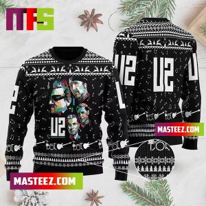 U2 Members Reindeer Pattern Best For Holiday Ugly Christmas Sweater