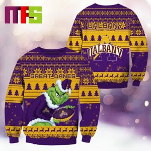 UAlbany Great Danes NCAA Grinch Funny Best For Holiday Christmas Ugly Sweater