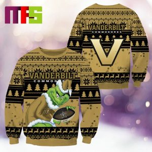 Vanderbilt Commodores NCAA Grinch Funny Best For Holiday Christmas Ugly Sweater