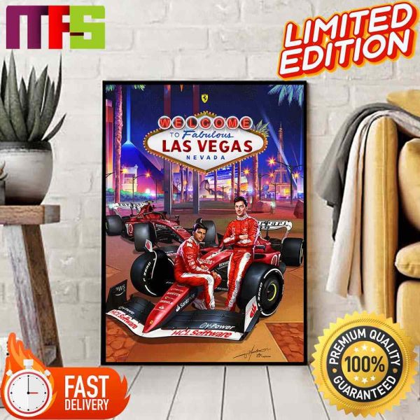 Viva Las Vegas Scuderia Ferrari F1 Is Ready For Las Vegas GP 2023 Home Decor Poster