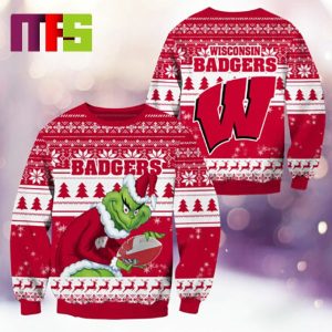 Wisconsin Badgers NCAA Grinch Funny Best For Holiday Christmas Ugly Sweater