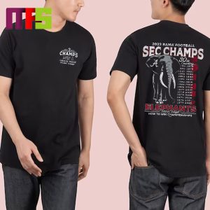 Alabama Crimson Tide 2023 SEC Football Conference Champions Elephants Never Forgets How To Win Championships T-Shirt