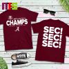 Alabama Crimson Tide 2023 SEC Football Conference Champions Mascot Flag Roll Tide Roll T-Shirt