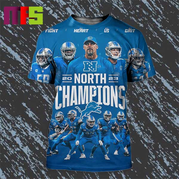 Detroit Lions 2023 NFC North Division Champions All Over Print Shirt