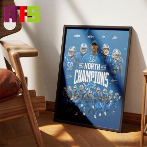 Detroit Lions 2023 NFC North Division Champions Home Decor Poster Canvas