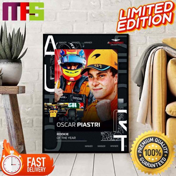 F1 Oscar Piastri Win 2023 Rookie Of The Year Canvas Poster