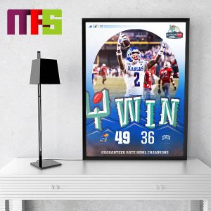 Kansas Jayhawks 2023 Guaranteed Rate Bowl Champions Home Decoration Poster Canvas