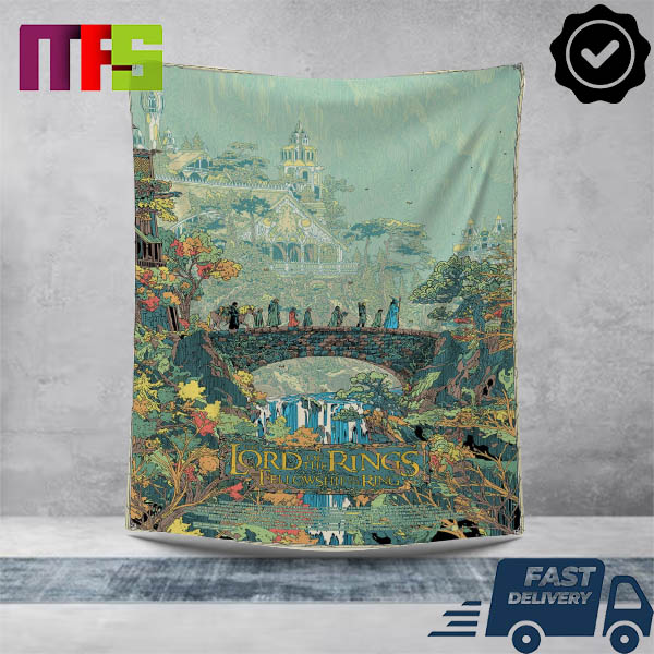 Lord Of The Rings The Fellowship Of The Ring Cross The Bridge Of Rivendell  Illustration Classic Blanket - Masteez