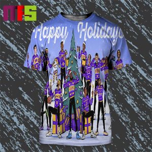 Los Angeles Lakers Lakers Family Happy Holidays Merry Christmas All Over Print Shirt