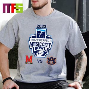 Maryland Terrapins Vs Auburn Tigers 2023 Transperpect Music City Bowl Classic T-Shirt