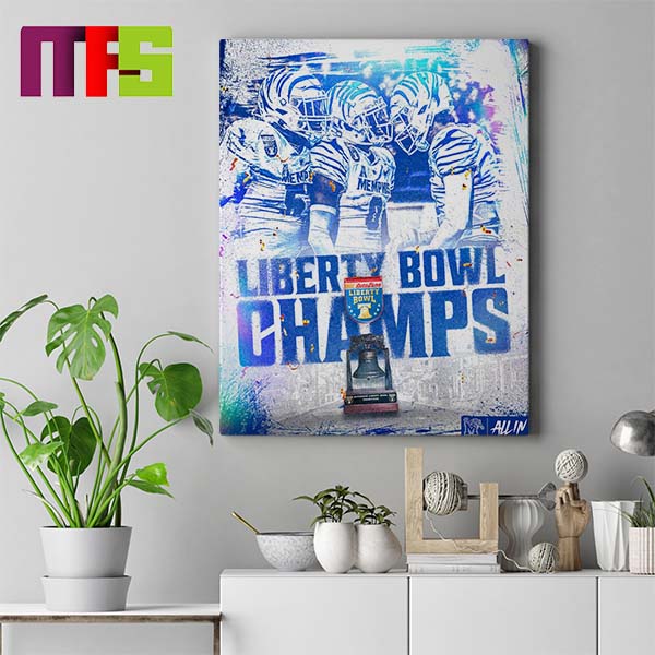 Memphis Tigers 2023 Liberty Bowl Champions Home Decor Poster Canvas