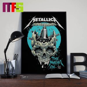 Metallica Time Marches On For Whom The Bell Tolls Est 1981 Bell Broken Skull Home Decor Poster Canvas