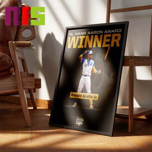 Ronald Acuna Jr Is 2023 NL Hank Aaron Award Winner Home Decor Poster Canvas