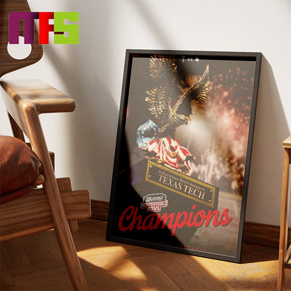 Texas Tech Red Raiders 2023 Independence Bowl Champions Home Decor Poster Canvas