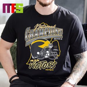 2023-2024 CFP National Champions Michigan Wolverines Hail To The Victors Retro Helmet Classic T-Shirt