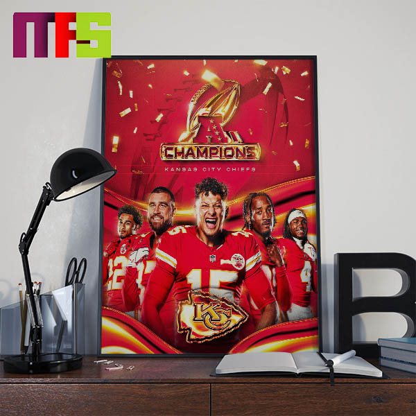 2023 AFC Champions Kansas City Chief Home Decor Poster Canvas