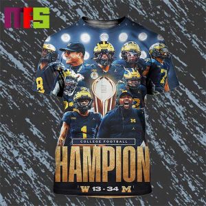 2024 College Football Playoff National Champions Michigan Wolverines Poster All Over Print Shirt