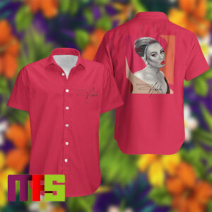 Adele Weekends With Adele Adele Signature Pink Button Up Hawaiian Shirt