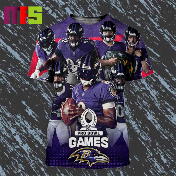 Baltimore Ravens Players Named To 2024 AFC Pro Bowl Games Roster All Over Print Shirt