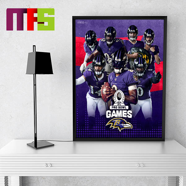 Baltimore Ravens Players Named To 2024 AFC Pro Bowl Games Roster Home Decoration Poster Canvas