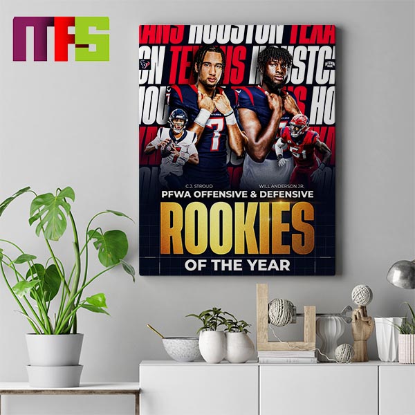 CJ Stroud And Will Anderson Jr PFWA Offensive And Defensive Rookies Of The Year Home Decor Poster Canvas