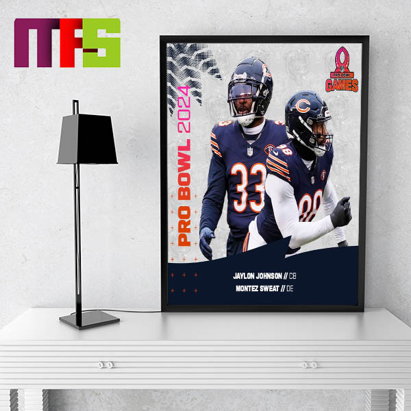 Chicago Bears Players Named To NFC 2024 Pro Bowl Roster Home Decoration Poster Canvas