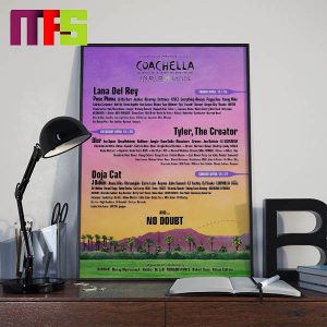 Coachella 2024 Official Lineup In Indio California On April 12th To April 21st Home Decor Poster Canvas