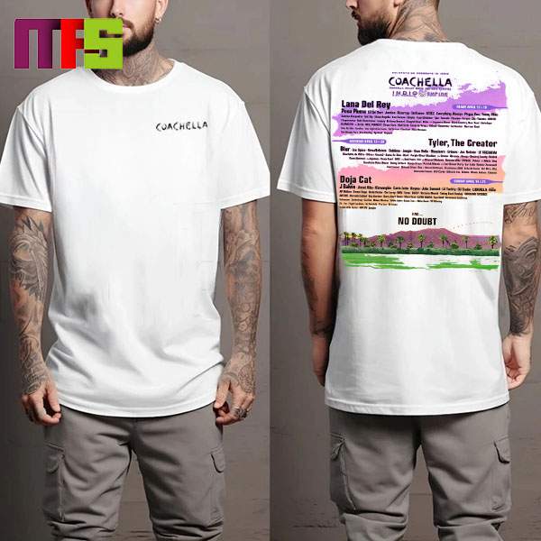 Coachella 2024 Official Lineup In Indio California On April 12th To April 21st Two Sided Essentials T-Shirt