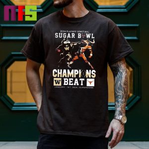 College Football Playoff 2024 Sugar Bowl Champions Washington Huskies Mascot Harry The Husky Beat Bevo Classic T-Shirt