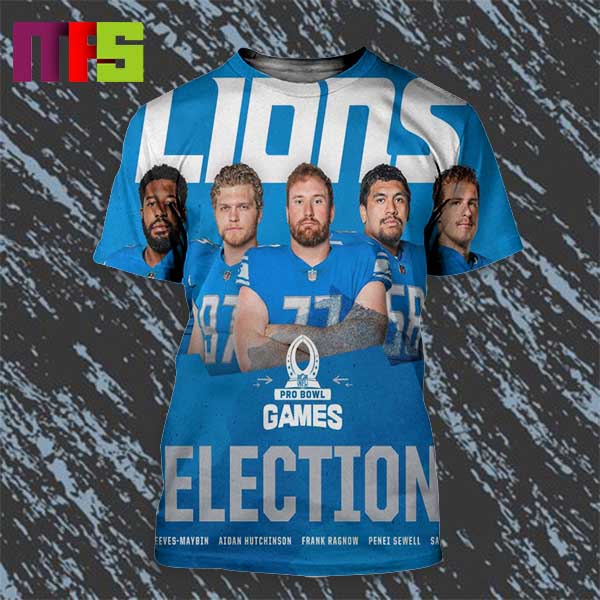 Five Detroit Lions Players Selected For NFC 2024 Pro Bowl Roster All Over Print Shirt