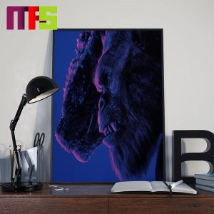 Godzilla x Kong The New Empire Has Moved Up To March 29th Godzilla And Kong Teaming Up In Purple Background Home Decor Poster Canvas
