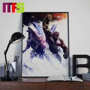 Godzilla x Kong The New Empire New International Textless Poster Home Decor Poster Canvas
