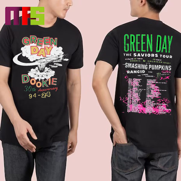 Green Day 30th Annivesary The Saviors 2024 Tour Tour List Two Sided Classic T-Shirt