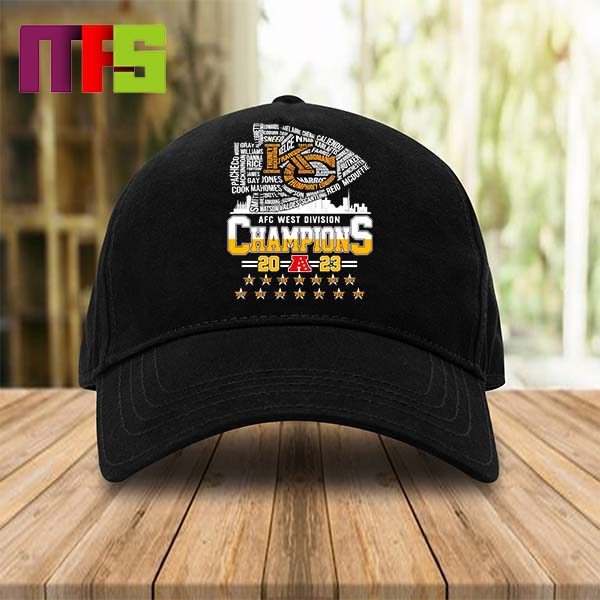 Kansas City Chiefs 2023 AFC West Division Champions Players Names Logo Classic Hat Cap