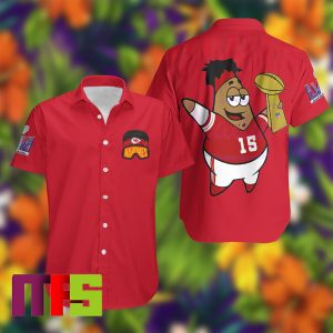 Kansas City Chiefs Patrick Mahomes Patrick Star Spongebob At Super Bowl LVIII Button Up Hawaiian Shirt
