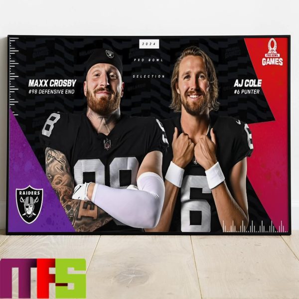 Las Vegas Raiders Named To 2024 AFC Pro Bowl Games Roster Home Decor Poster Canvas