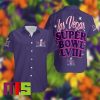 Retro Super Bowl LVIII Game Day Las Vegas Blue Pastel Button Up Hawaiian Shirt