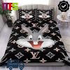 Louis Vuitton Butterfly With Red Pink Background Home Decor Luxury Bedding Set