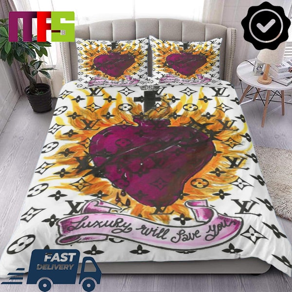 Louis Vuitton Flame Heart Luxury Will Save You Home Decor Bedding Set