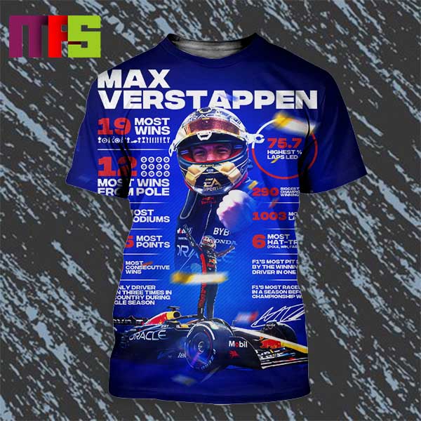 Max Verstappen 2023 A Season In Stats F1 All Over Print Shirt